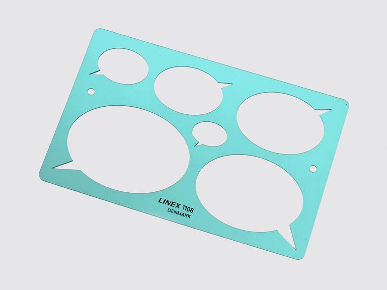 [Speech bubble stencil]