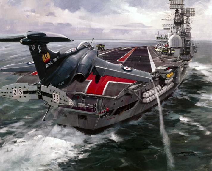 Painting of Buccaneer aircraft RN Jet XT283 (809 Squadron)