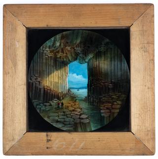 Magic lantern slide showing Fingal's Cave