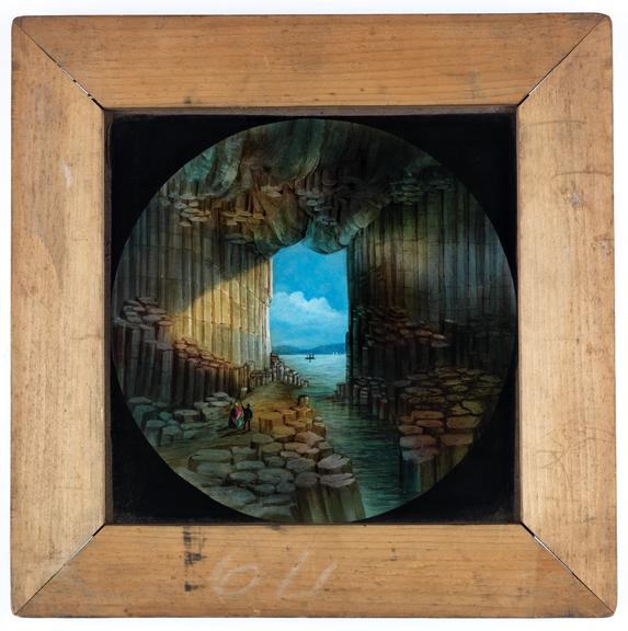 Magic lantern slide showing Fingal's Cave