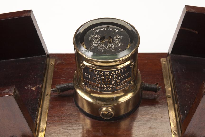 DC electricity meter, made by Ferranti Ltd, c.1900.