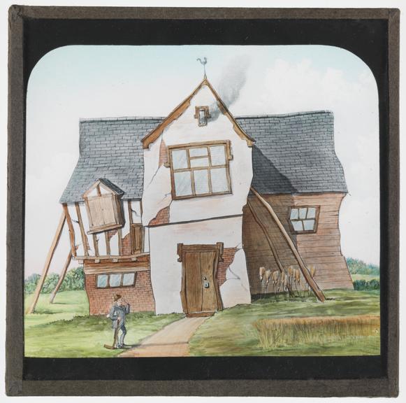 Magic lantern slide depciting 'The House That Jack Built'