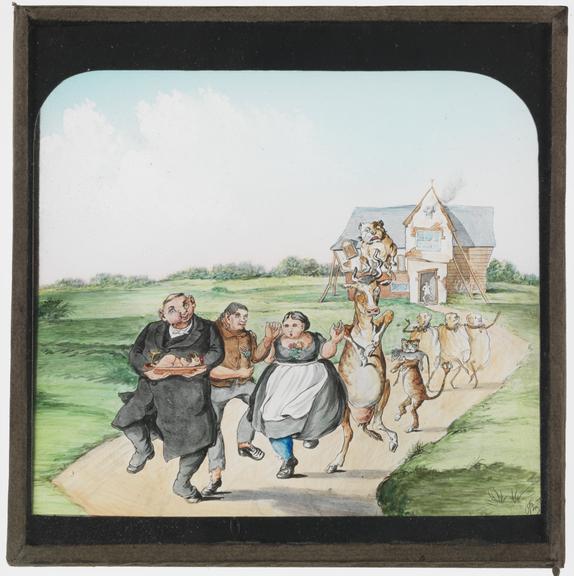 Magic lantern slide depicting 'The House That Jack Built'