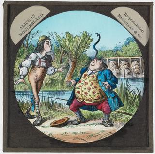 Magic lantern slide depicting Alice's Adventures in Wonderland, Slide 18