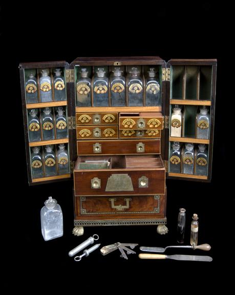 Medicine chest, c 1800.