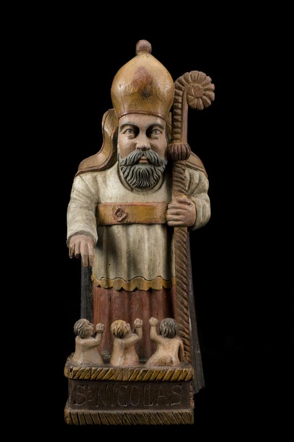 Statue of Saint Nicholas, wood, French