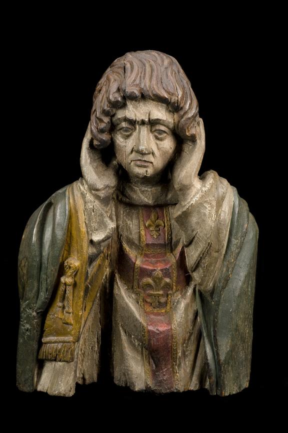 Statue of Saint Livertin, wood, French