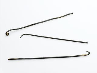 Copies of three ancient Egyptian cranial crochets, 1900-1938