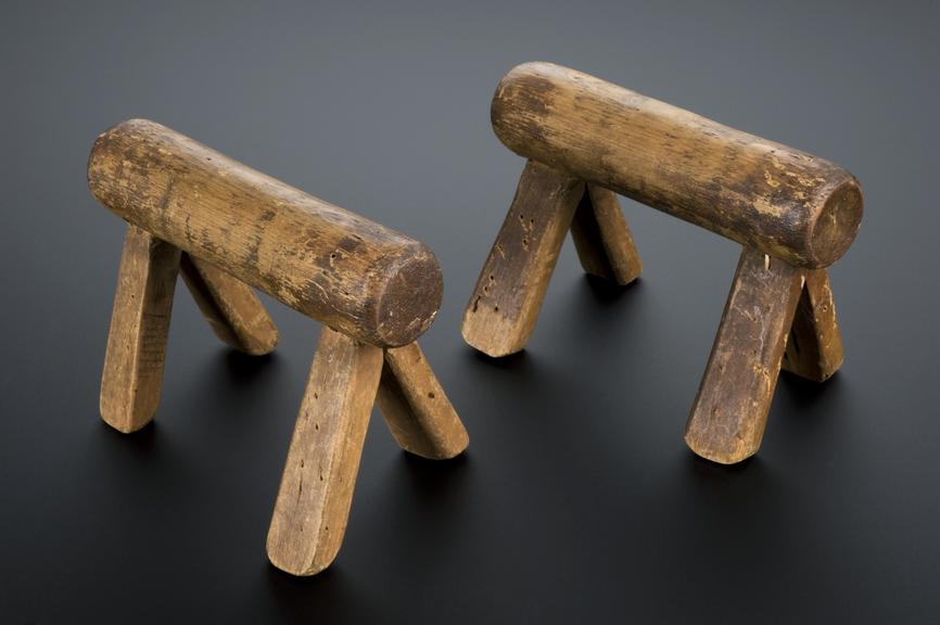 Pair of small wooden leper crutches, English(?), 1701-1800