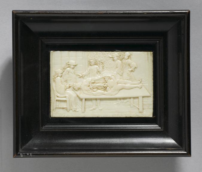 Ivory plaque, carved in relief