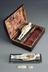 Two ivory anatomical figures, female and male, in original case