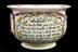 Earthenware chamber pot, glazed and inscribed with poems