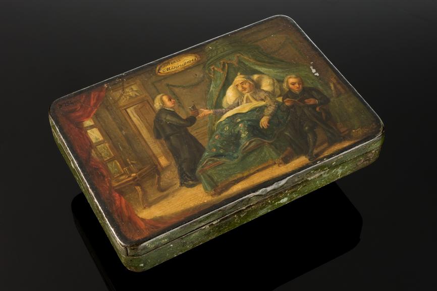 Snuff box decorated with a scene of physician and patient