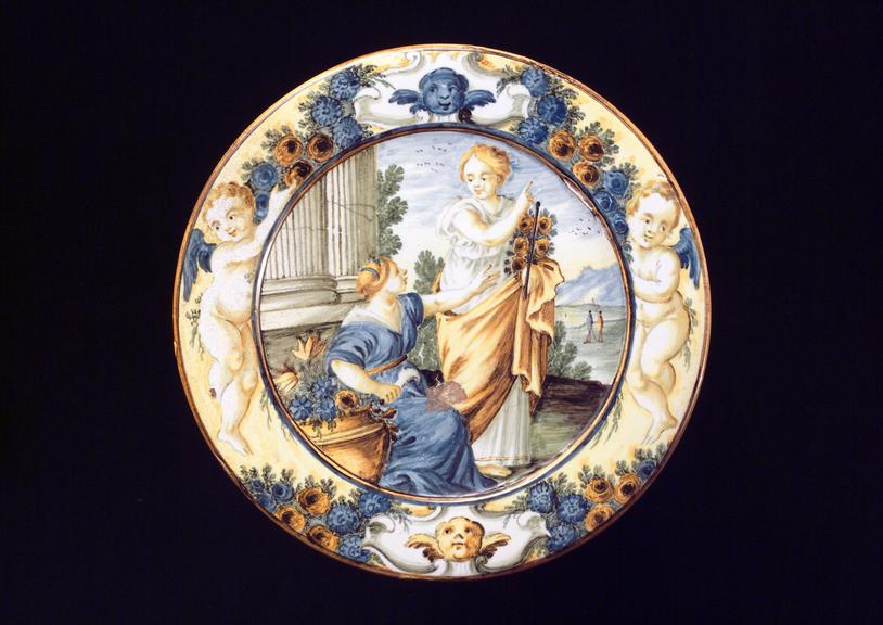 Tin-glazed earthenware plate