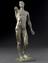 Bronze anatomical figure of male, right arm missing