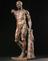 Carved wooden male anatomical figure showing musculative and