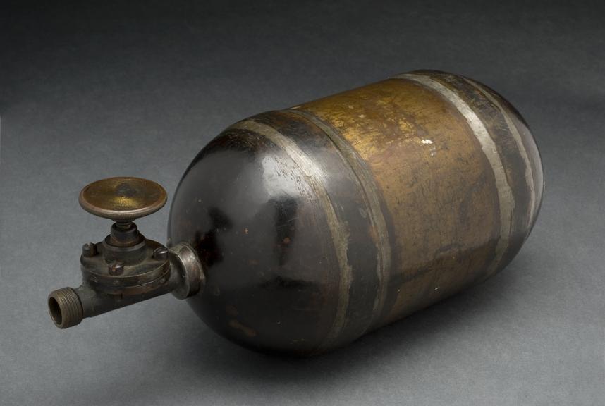 Empty nitrous oxide cylinder, used in dentistry(?), 1840-1868