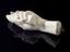 Plaster cast, woman's left hand holding scroll, 9 3/4" long