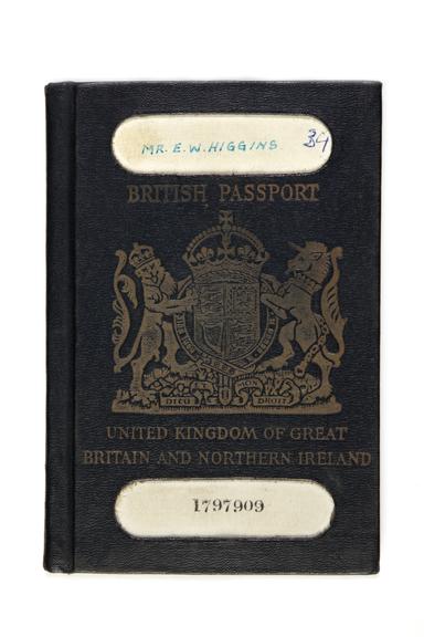 British Passport issued to Ernest Wilfred Higgins, 1951.