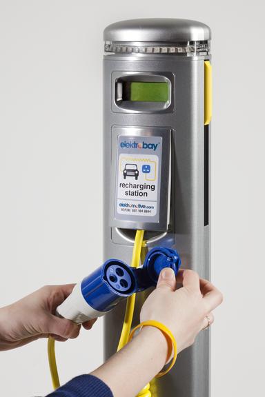 Electric car charging post