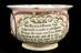 Earthenware chamber pot, glazed and inscribed with poems