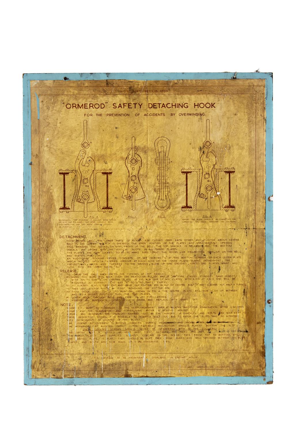 'Ormerod' safety detaching hook sign | Science Museum Group Collection