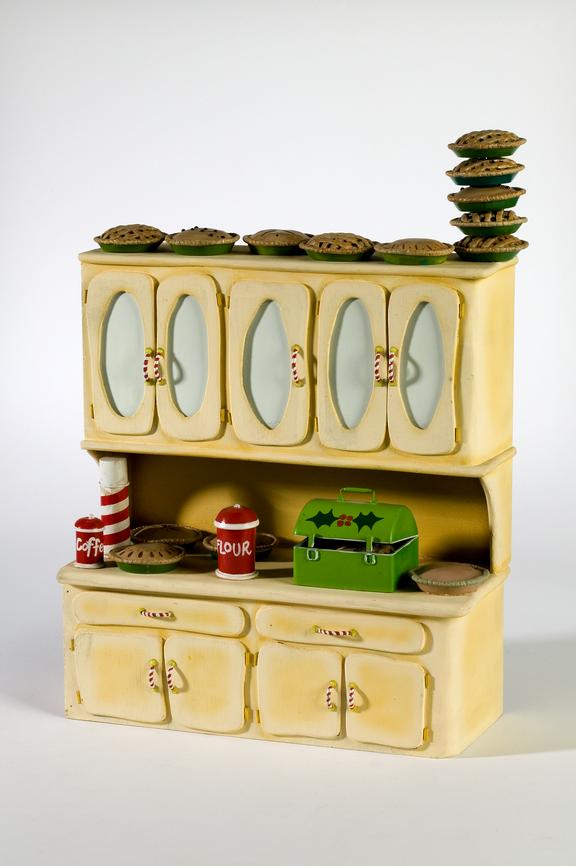 Model cupboard used as a prop on the Santa interior set from