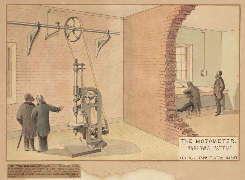 No.2092 Barlows motometer & watercolour sketch.