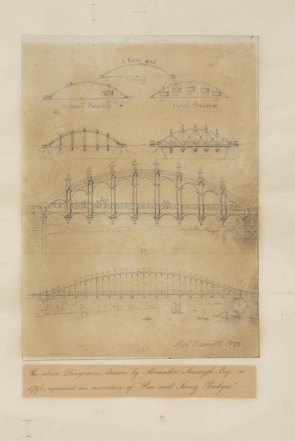 Pencil drawing of bow and string girder bridge | Science Museum Group ...