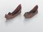 Pair of stitched leather shoes, maroon