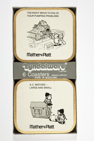 Pack of six coasters produced to promote Mather & Platt