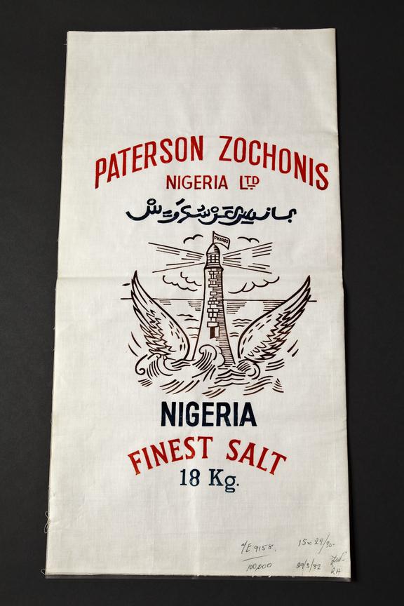 Salt bag, Patterson Zochonis