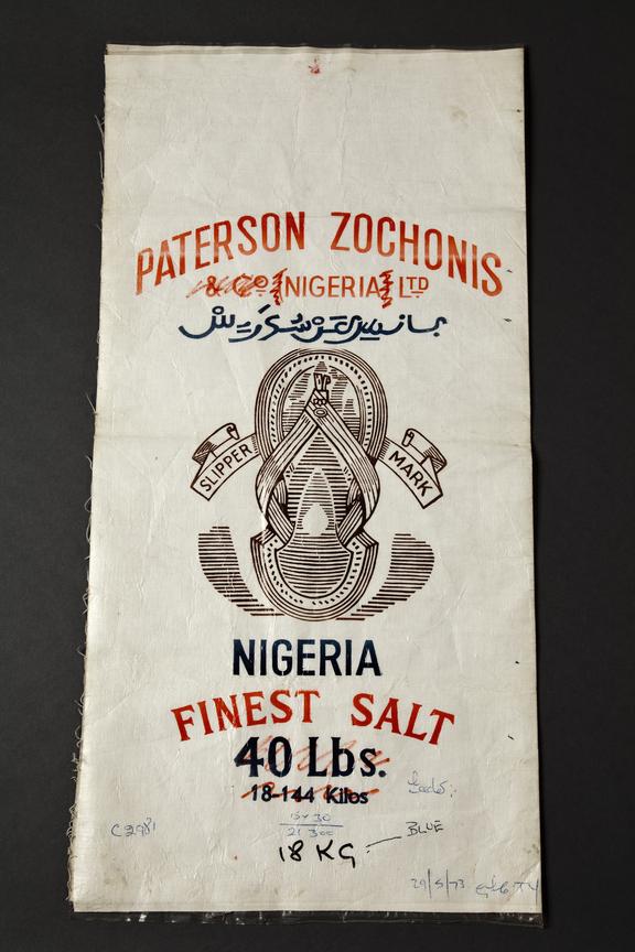 Salt bag, Patterson Zochonis