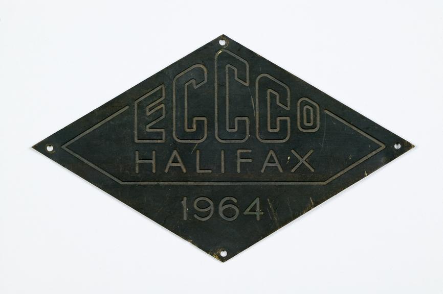 Diamond shaped nameplate for ECC Co