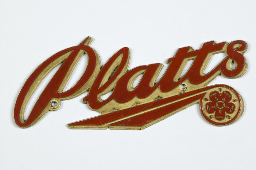 Nameplate for Platt Brothers of Oldham