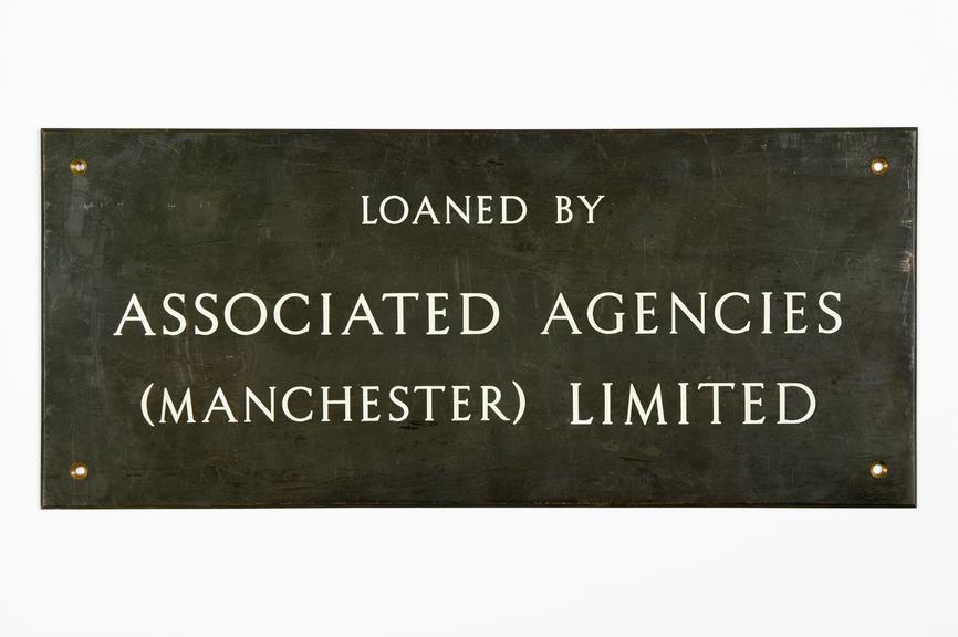 Nameplate for Associated Agencies (Manchester) Limited