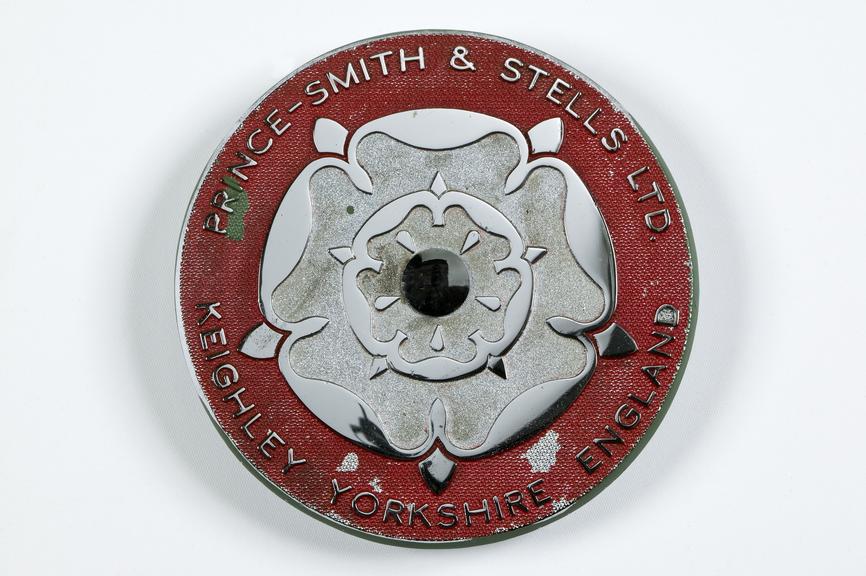 Circular nameplate for Prince-Smith & Stells Ltd, Keighley