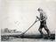 Small etching of a labourer using a breast plough