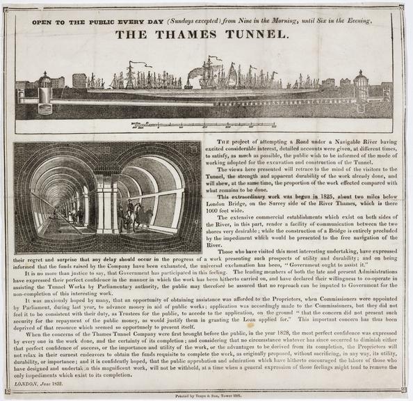 Lithograph, "The Thames Tunnel"