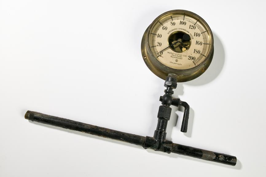 Mather and Platt fire pump automatic sprinkler gauge with