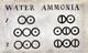 Six reproductions of drawings of atomic formulae by John Dalton