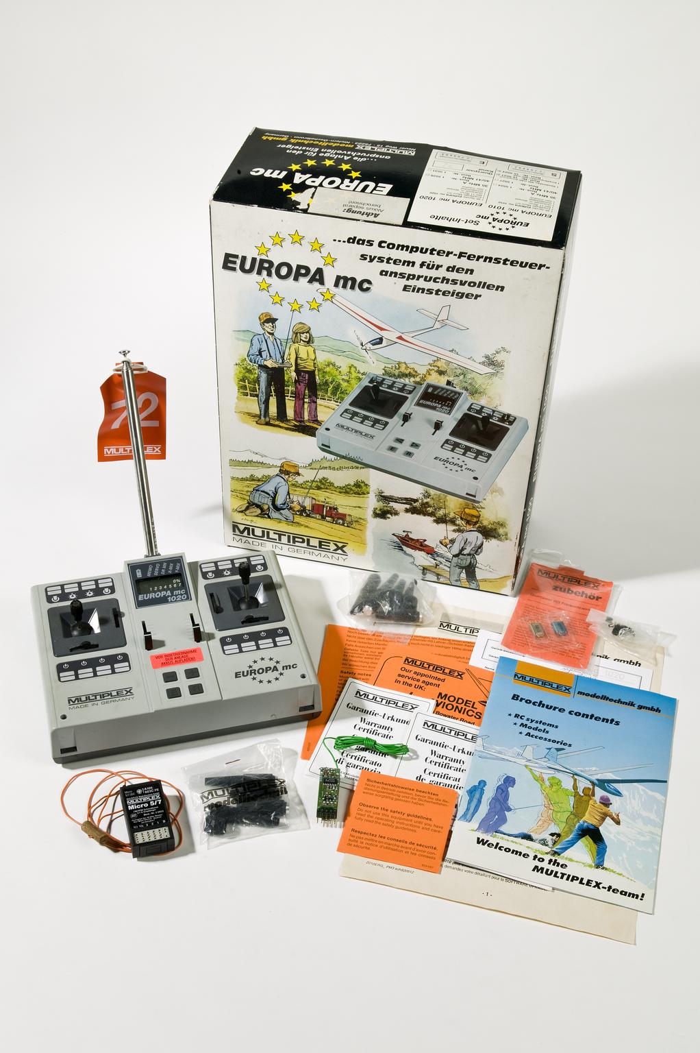 Multiplex European mc handset for controlling radio controlled model aeroplanes