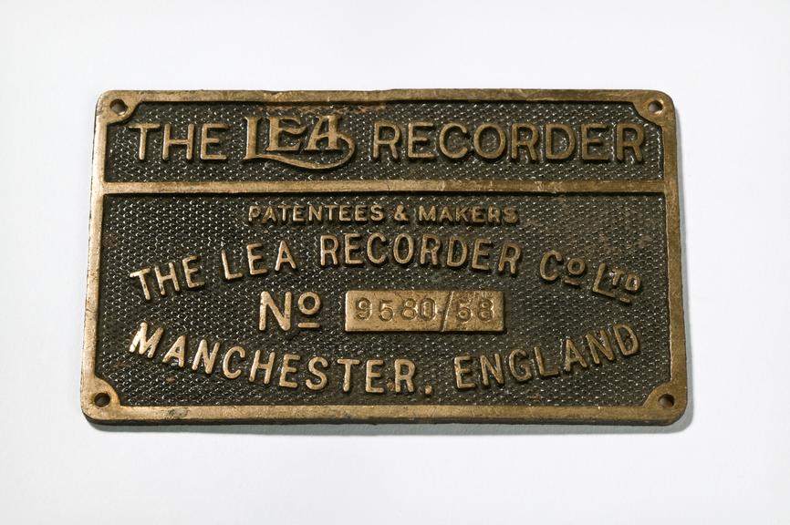 The LEA Recorder nameplate