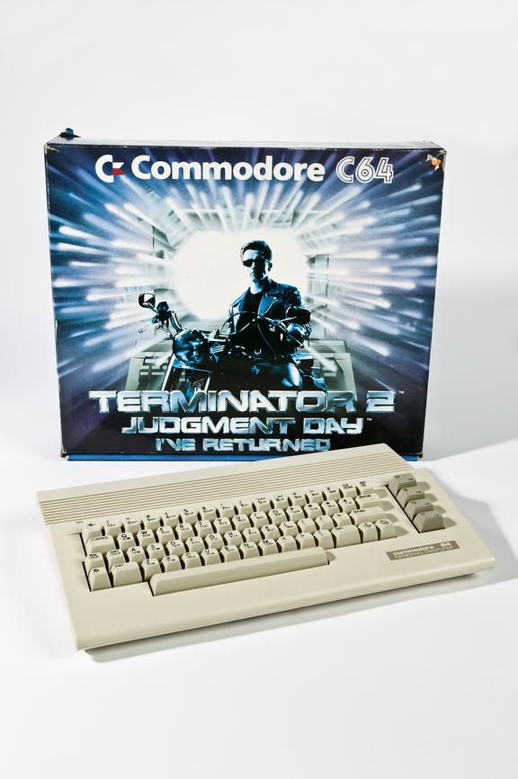 Commodore C64 Personal Computer in packaging with Judgement Day