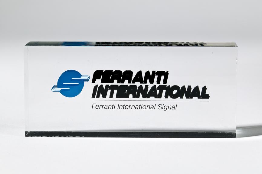 Ferranti International Signal PLC paperweight