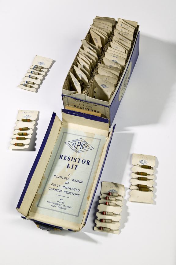 Elpico resistor kitPhotographed on a white background.