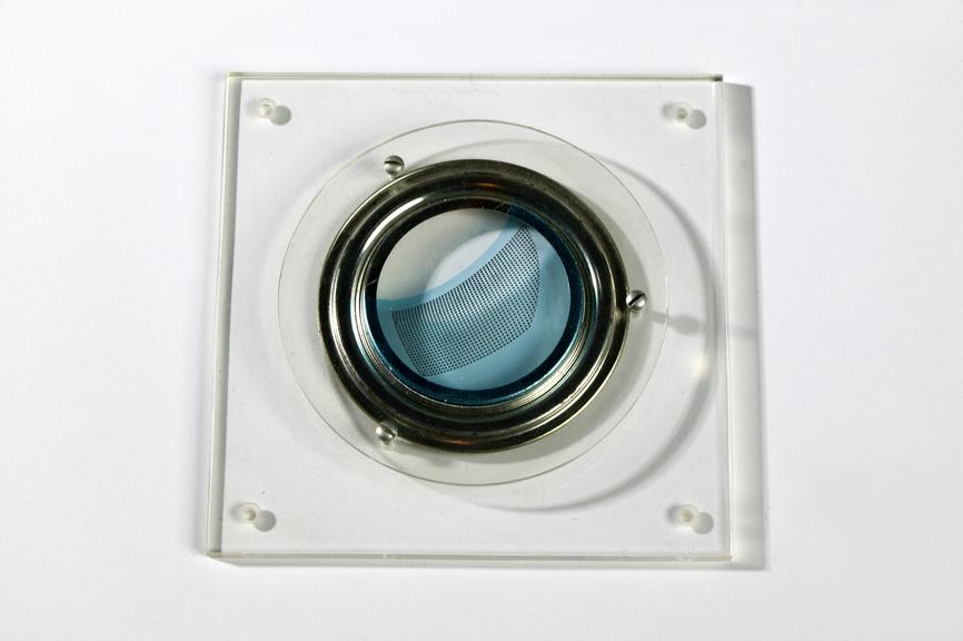 Silicon wafer display item.
Photographed on a white background.