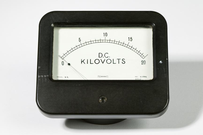 Ferranti Ltd model NS electric meter
Photographed on a white