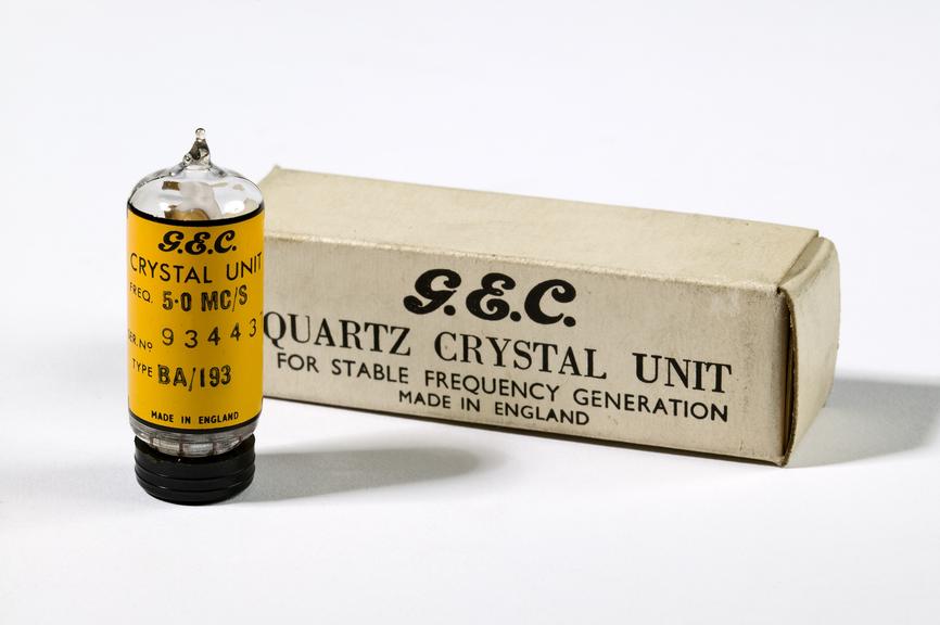 GEC quartz crystal radio component
Photographed on a white