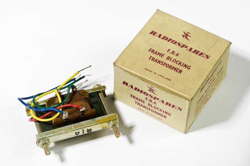 RadioSpares type FB6 frame blocking transformer
Photographed on